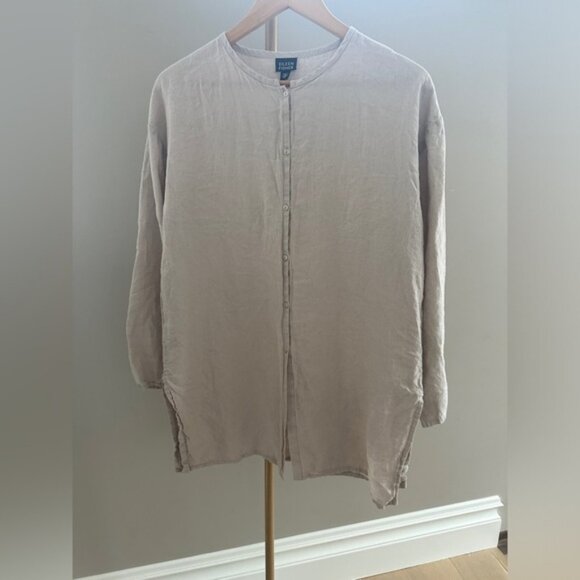 Eileen Fisher Linen Button-Down Tunic – Size Small | Natural Linen - Picture 5 of 6